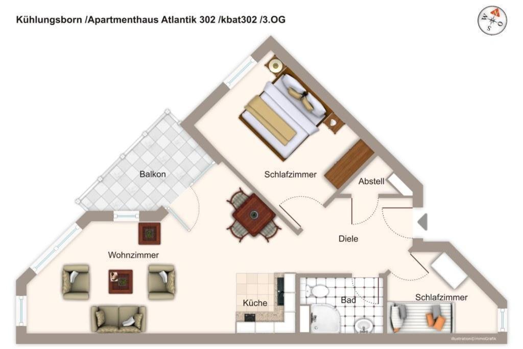 Apartmenthaus Atlantik Apartmenthaus Atlantik 302 Ostseebad Kühlungsborn Eksteriør bilde